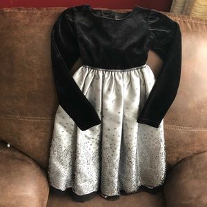 Girls Silver and Black Holiday Dress